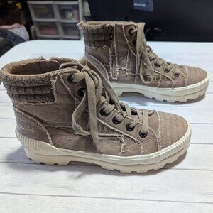 Blowfish Hickory High Top Sneaker- Cream & Coffee Size 9